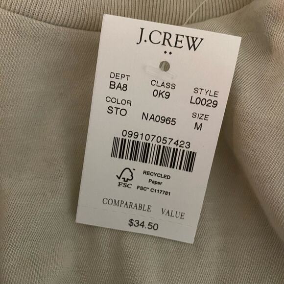 J. Crew Factory Men's Cotton Washed Jersey Tee Stone M Medium NWT - Picture 7 of 8